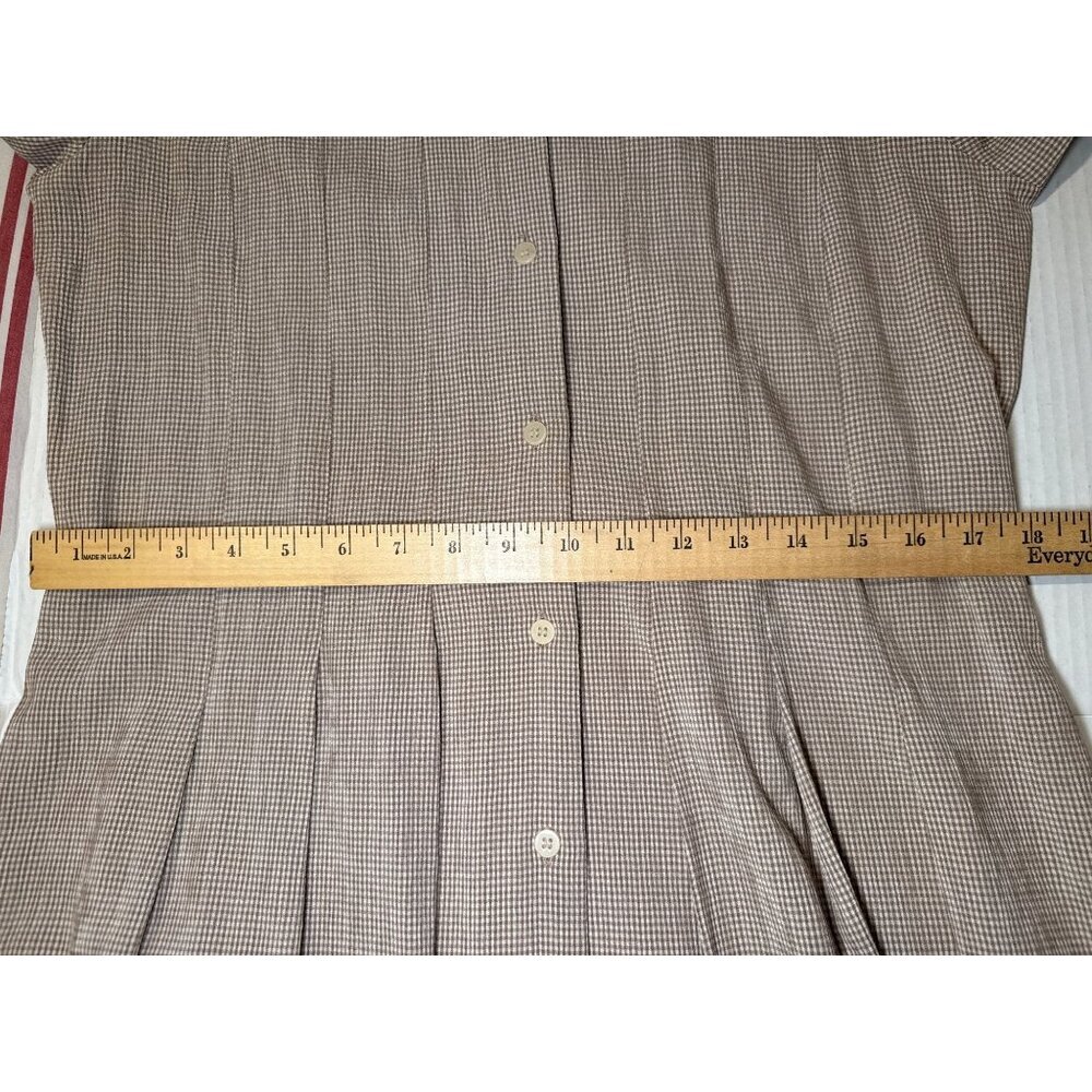 Vintage Sarah Chapman Maxi Gingham Modest Button Up Tie - Back Dress Size 12 - Picture 12 of 15